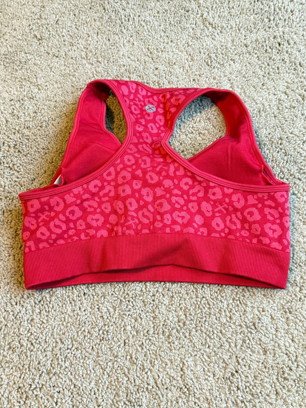 DIXXON Red Leopard Jacquard Seamless Sports Bra - Picture 5 of 5
